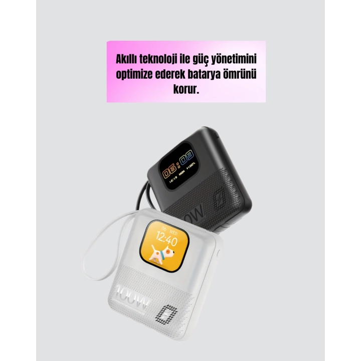 Çok Fonksiyonlu 10000 mAh Powerbank Akıllı Ekranlı Hızlı Şarj Cihazı