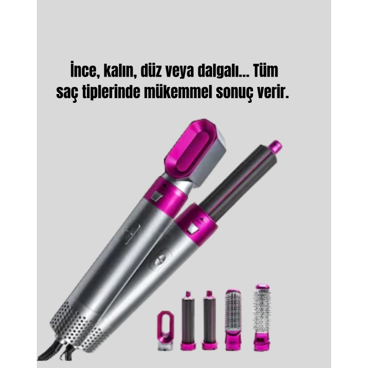 Çok Fonksiyonlu Saç Kurutma ve Şekillendirme Makinesi 5 Başlık