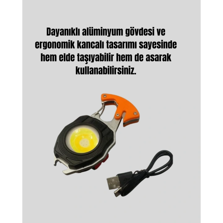Çok İşlevli USB Şarjlı Anahtarlık Fener