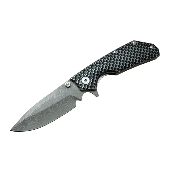 Damascus Dms 2 16 Gri Kamp Çakı 21cm- Yarı Otomatik, Kemerlikli, Metal Sap