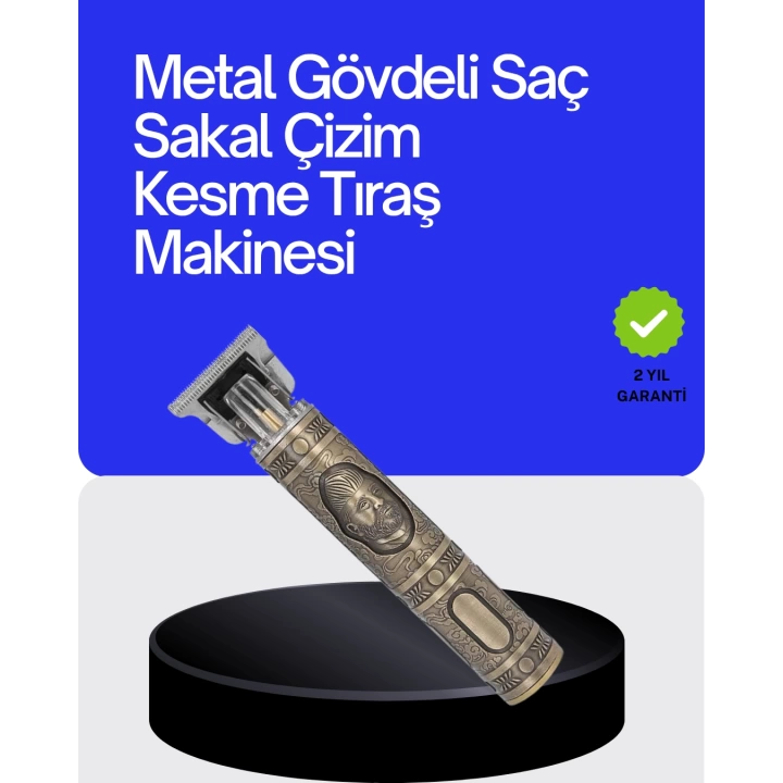 Dayanıklı Çelik Kafa ve Güçlü Motorlu Saç Sakal Makinesi