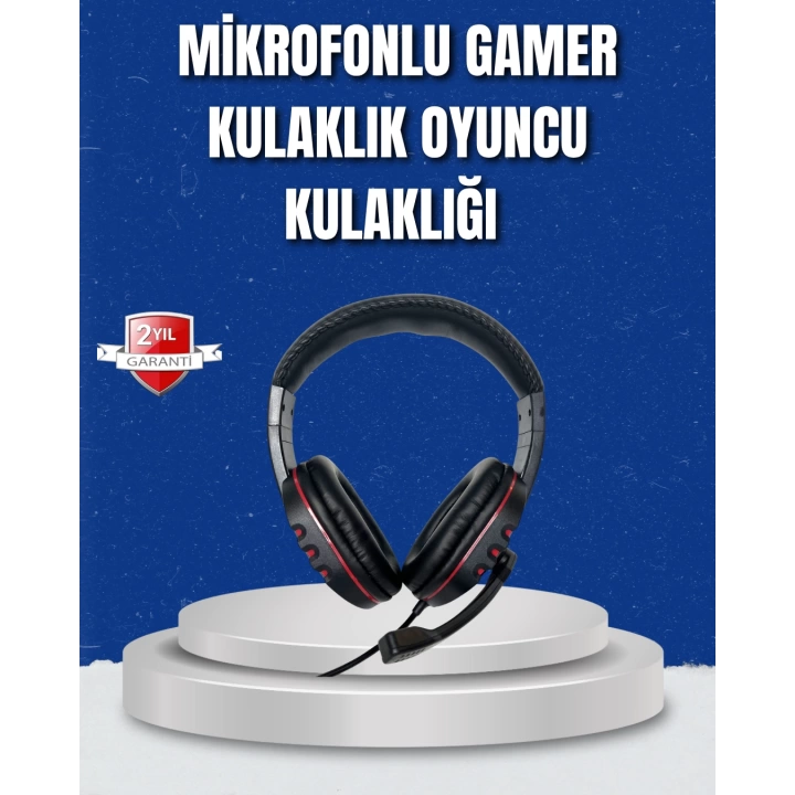 Dayanıklı Kablolu Oyun Kulaklığı – Yumuşak Pedli Mikrofonlu Model