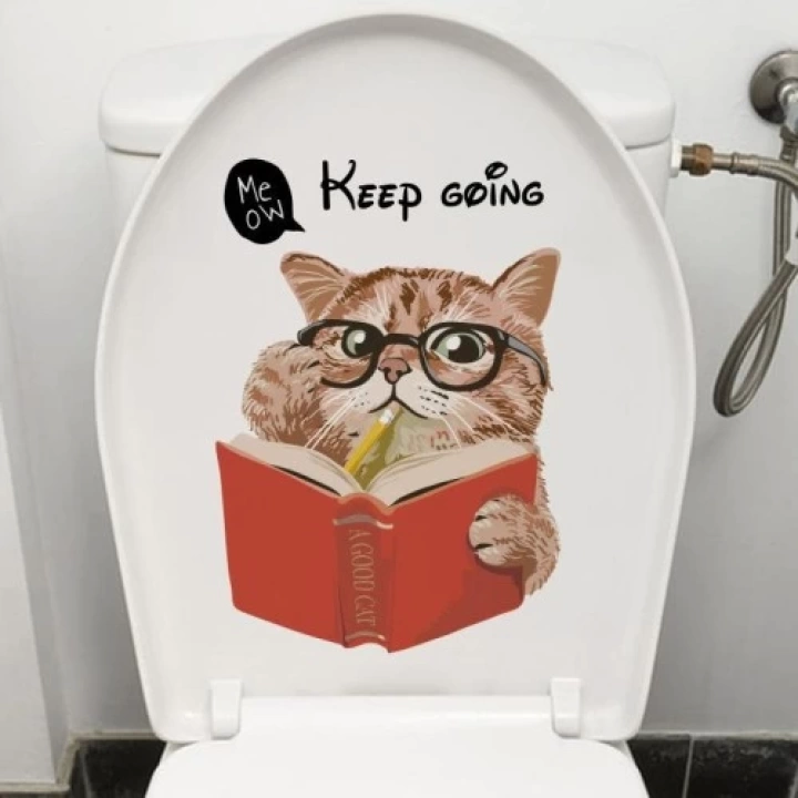 Decohandy Klozet Etiketi Keep Going Kedi