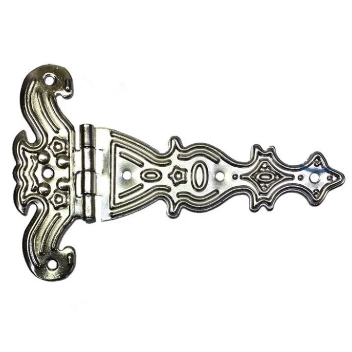 Dekoratif, Sac Tek Kuyruklu Menteşe - 69x102 Mm, Büyük, Nikel, 1 Adet