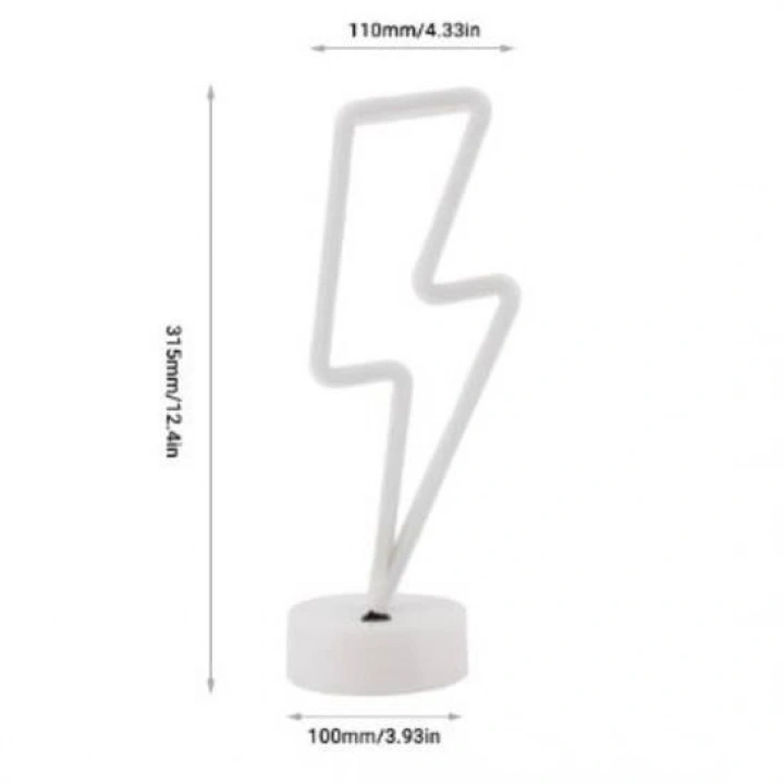 Dekoratif Şimşek Şeklinde Pilli Neon Led a Süs Masa ası
