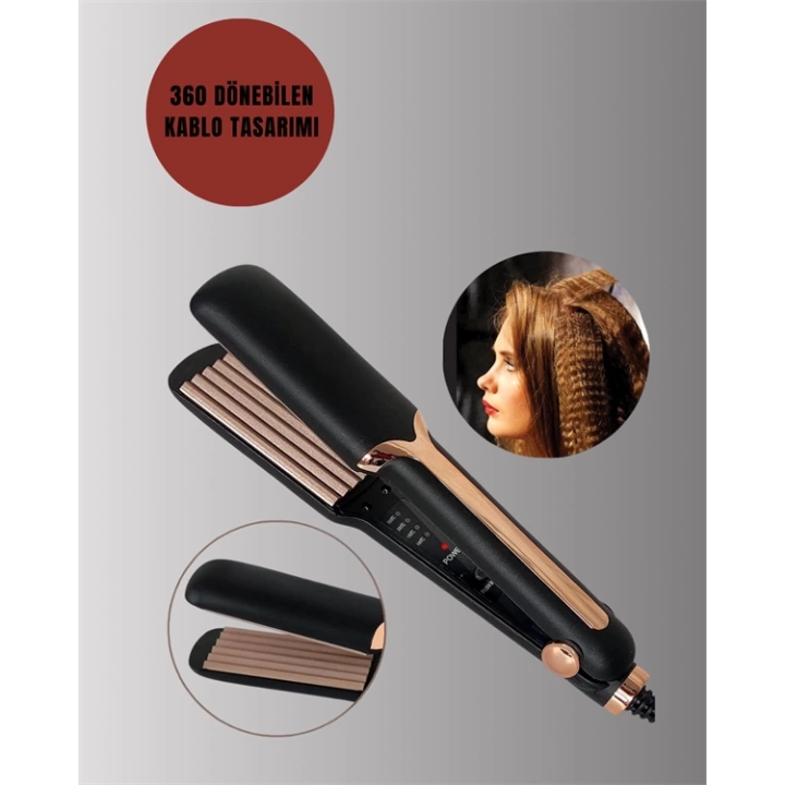 DEMPOWER DP-134 Saç Tost Makinesi 220°C Isı Ayarlı, 360° Dönebilen Kablo