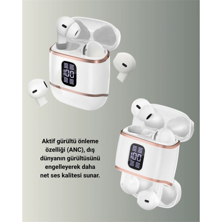 Dijital Göstergeli Bluetooth Kulakiçi Kulaklık – 4’lü Paket, Gürültü Engellemeli