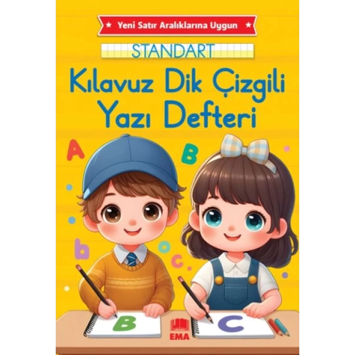 Dik Temel Harflerle Standart Renkli Kareli Yazı Defteri