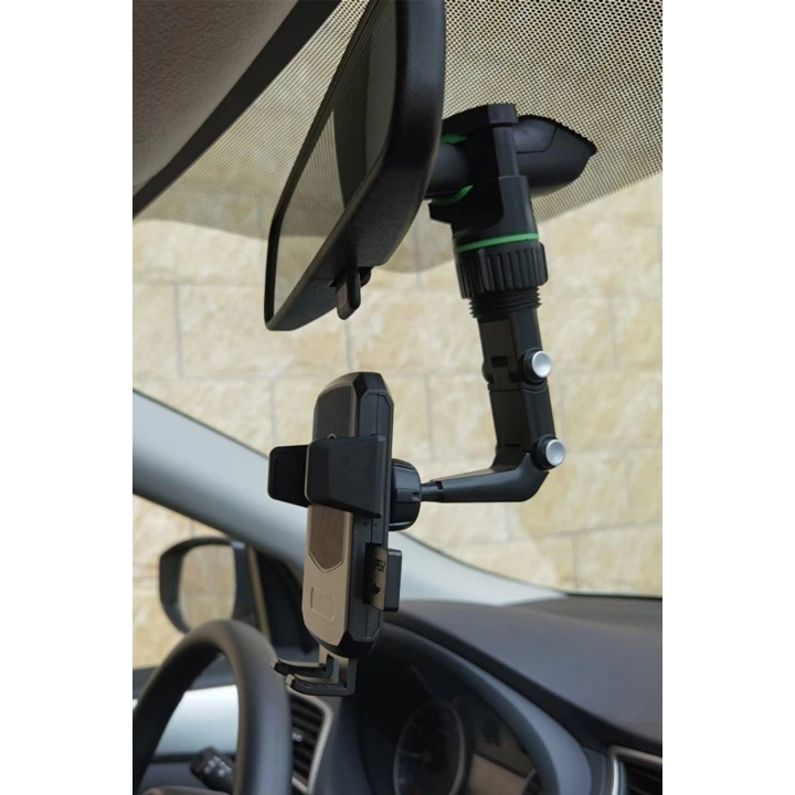 Dikiz Aynasına Takılabilen Eklemli Telefon Tutucu Aparat
