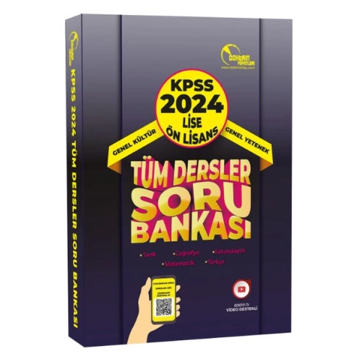 Doktrin Yayınları 2024 KPSS Lise Önlisans Tüm Dersler Tek Kitap Soru Bankası