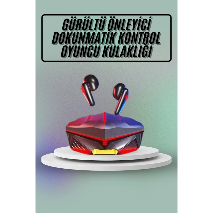 Dokunmatik Kontrol Tws Işıklı Kulakiçi Bluetooth Kulaklık Kablosuz Oyuncu Kulaklığı