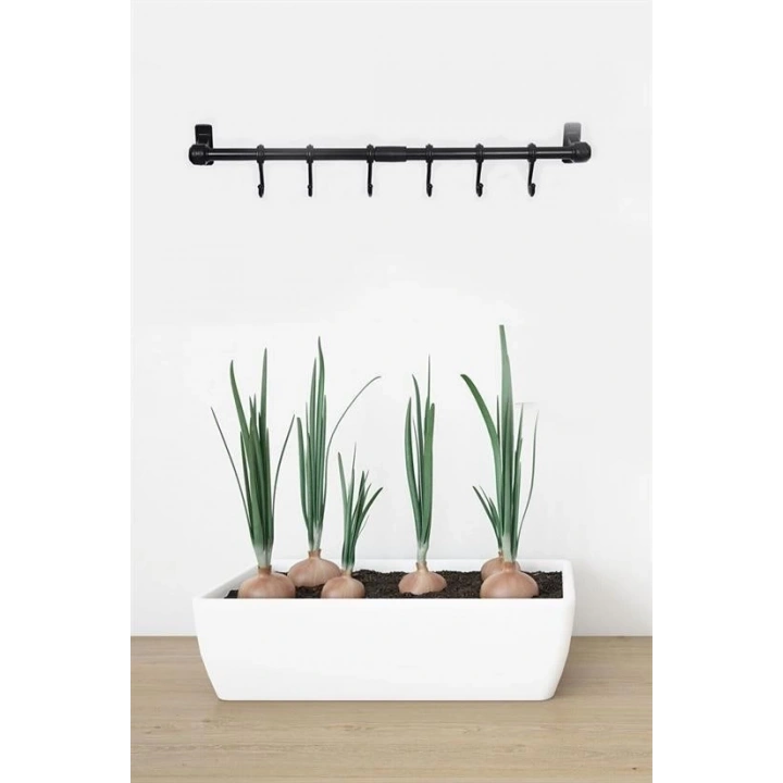 Duvara Monte Edilen 6 Kancalı Dekor Kaşıklık ve Kupa Askısı