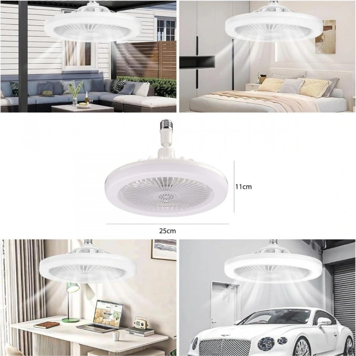 E27 Duylu 3 Farklı Işık Modlu ve 3 Seviye Fan Güçlü Uzaktan Kumandalı, Sessiz Kullanımlı, Kolay Kurulumlu,Led Işıklı Tavan Pervane Vantilatörü