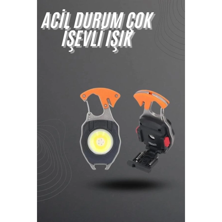 El Feneri LED Anahtarlık Çok Fonksiyonlu Mini Çakmak Özellikli