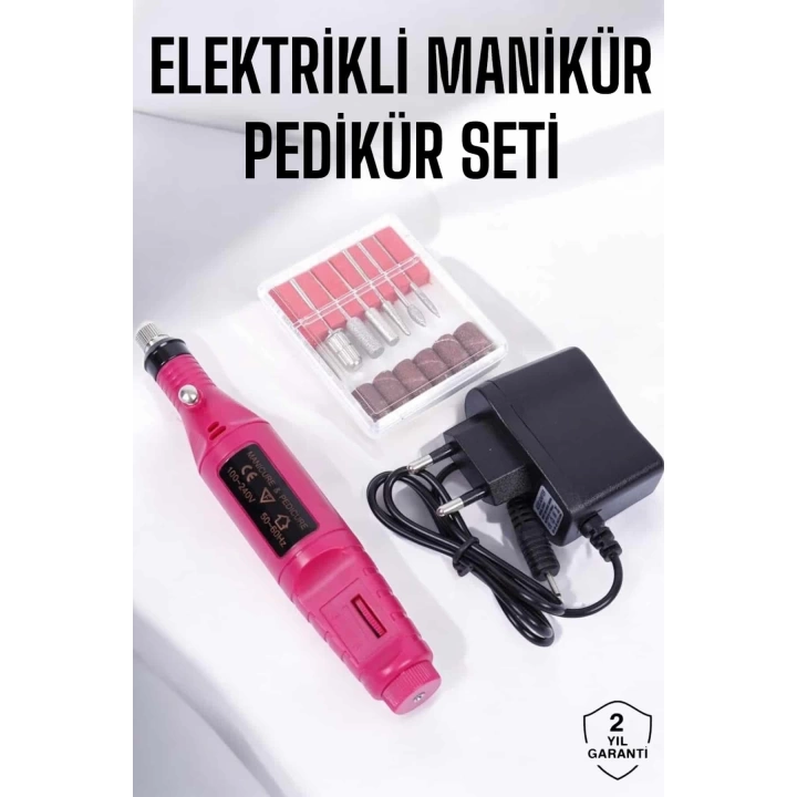 Elektrikli Manikür Pedikür Törpü Seti Protez Tırnak Nasır Temizleyici
