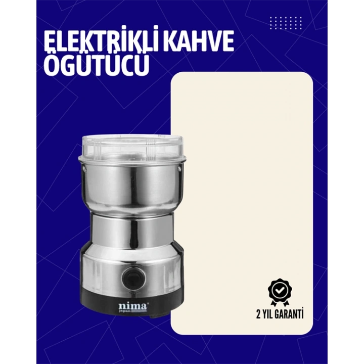Elektrikli Sessiz Kahve Öğütücü | Çok Fonksiyonlu, 200W, AB Fişli, Kolay Temizlenir