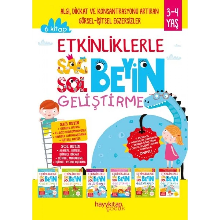 Etkinliklerle Sağ Beyin Sol Beyin Geliştirme (3-4 Yaş), 6’lı Set