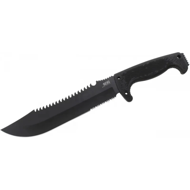 F03t Kamp Tırtıklı Testereli Outdoor Pala / Bıçak 39 Cm - Kauçuk Saplı