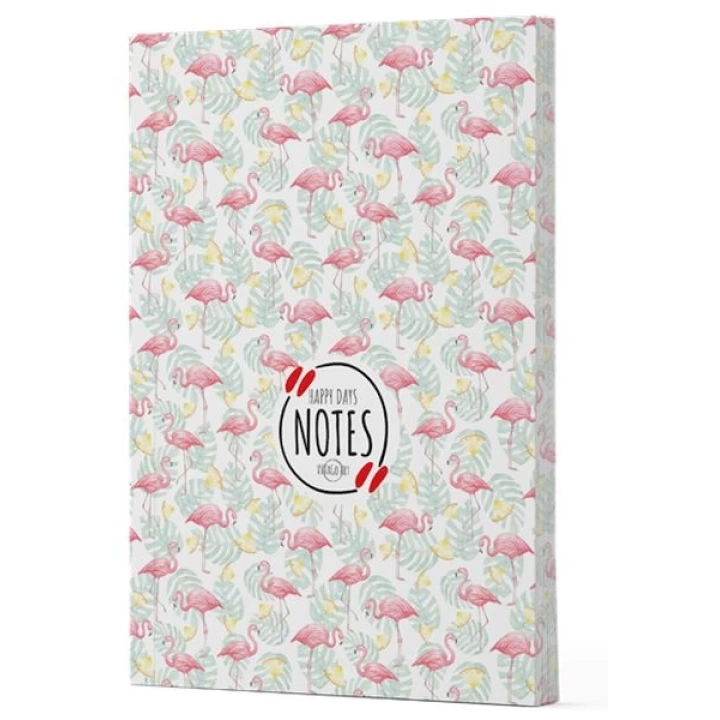 Flamingo 3 - Yan Boyamalı Çizgili Defter