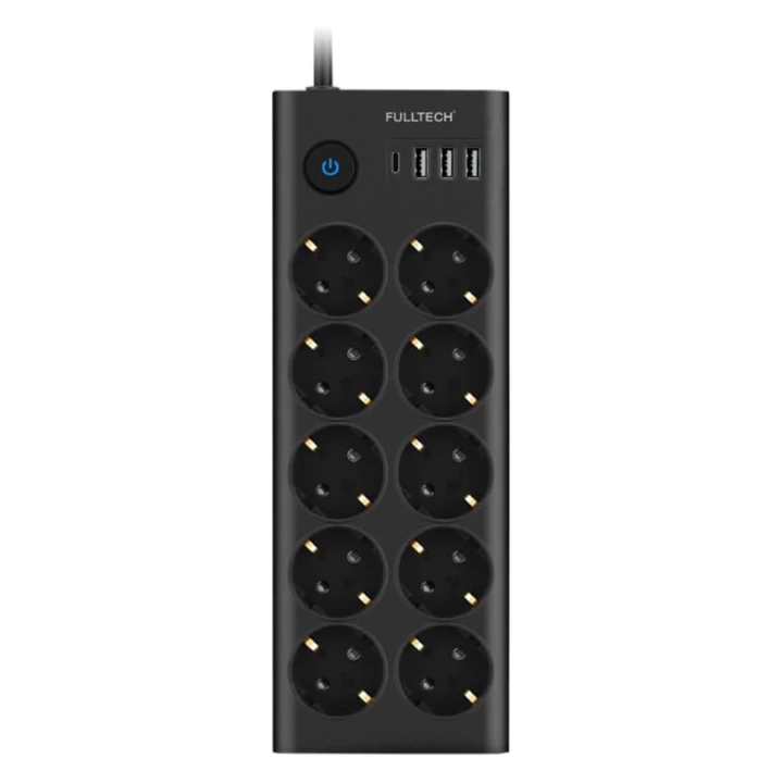 Ftr14 Type-c Girişli Akım Korumalı 10’lu Priz, 3 Usb