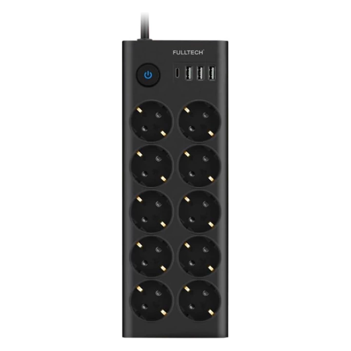 Ftr14 Type-c Girişli Akım Korumalı 10’lu Priz, 3 Usb