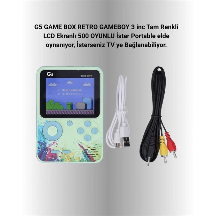 G5 Game Box Retro Mini Oyun Konsolu – 500 Dahili Oyun