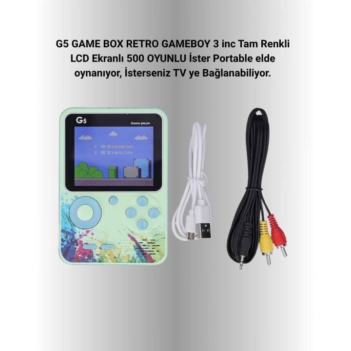 G5 Game Box Retro Mini Oyun Konsolu – 500 Dahili Oyun
