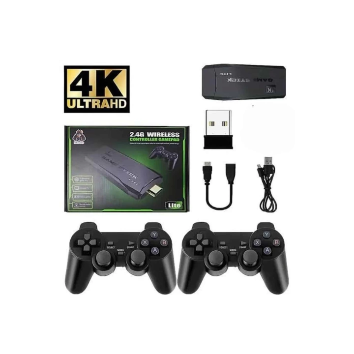 Game Stick 20000 Oyun Kablosuz Çift Kol Retro Oyunlar Game Stick Atari 2.4g 4K