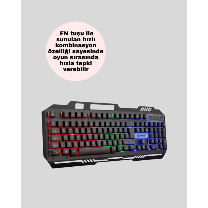 Gaming Klavye ve Mouse Seti PG8018 – Dayanıklı Tuşlar, Hızlı Komut