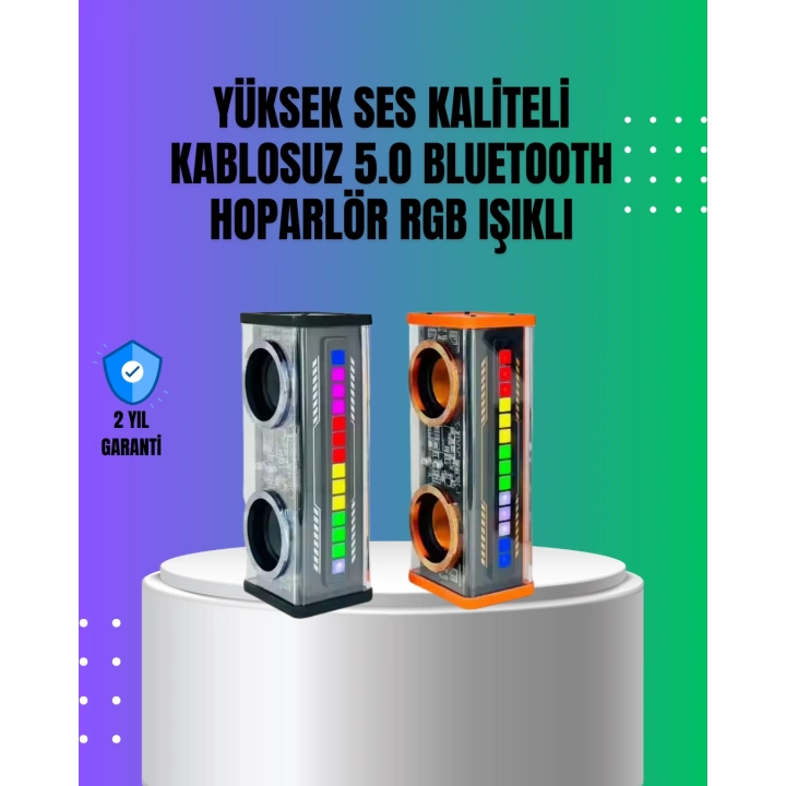 Gelişmiş LED Işıklı Bluetooth Hoparlör – Taşınabilir ve Güçlü Ses Deneyimi