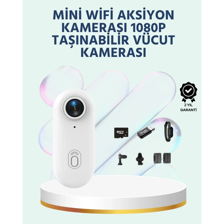 Geniş Açı Lensli WiFi Spor ve Vlog Kamerası
