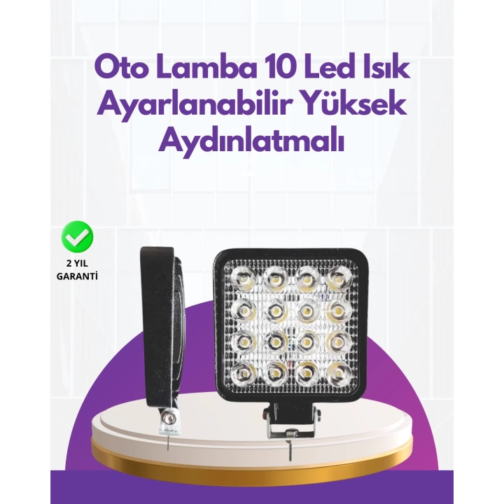Geniş Aydınlatma Açılı LED Araç Farı | İş Makineleri ve Gece Sürüşü İçin