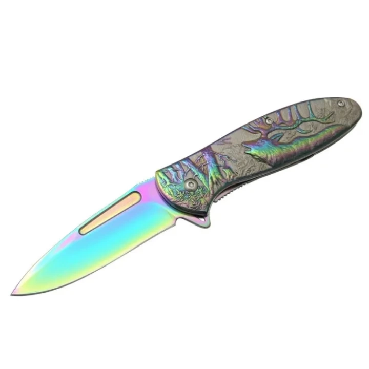 Geyikli Gökkuşağı Çakı 19,5 Cm , Kemerlikli
