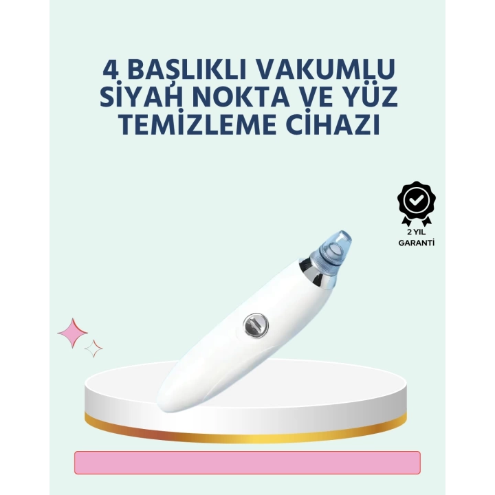 Güçlü Vakumlu Siyah Nokta Temizleyici – Cilt Pürüzlerini Gideren, Taşınabilir ve Kolay Temizlenebilir Cilt Bakım Cihazı