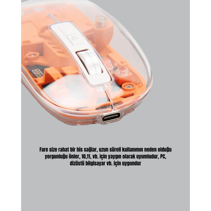 Hafif ve Taşınabilir Fare – 43 Gram, Otomatik Uyku Modlu