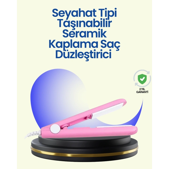 Hafif ve Taşınabilir Seramik Kısa Saç Maşası – Seyahate Uygun Ergonomik ve Güvenli Tasarım