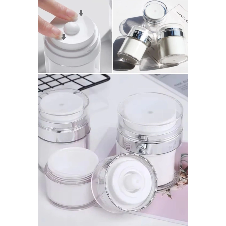 Hava Pompalı Doldurulabilir Vakumlu Krem,Fondoten Sıvı Kozmetik Ürün Şişesi