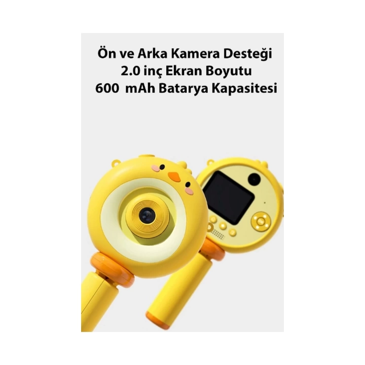 Hd Kamera Karikatür Tripodlu Çocuk Dijital Kamera Fotoğraf Makinası 1080p Video Kaydedici 2.0 İnç