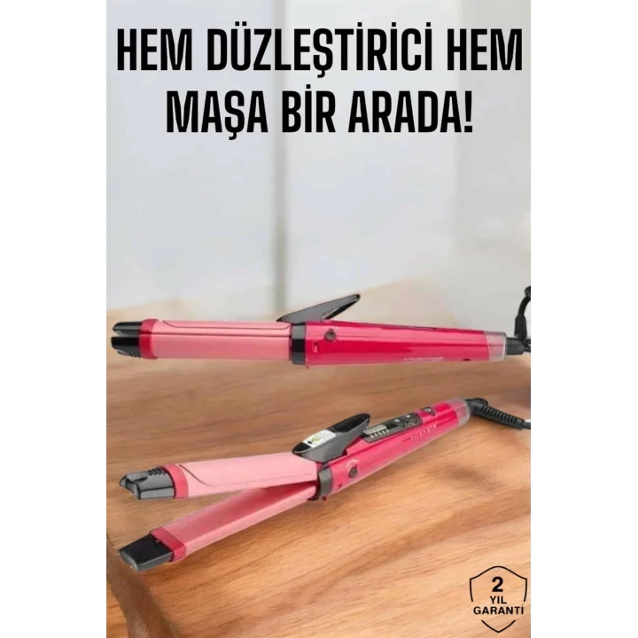 Hem Düzleştirici Hem Maşa Saç Şekillendirici