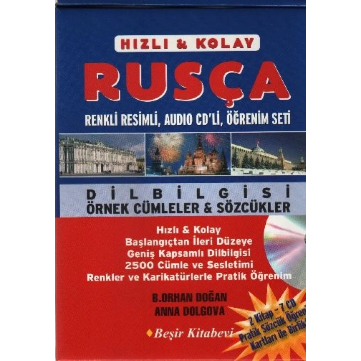 Hızlı-Kolay Rusça Öğrenim Seti (2 Kitap+3 CD Pratik Öğrenim Kartları ile Birlikte)