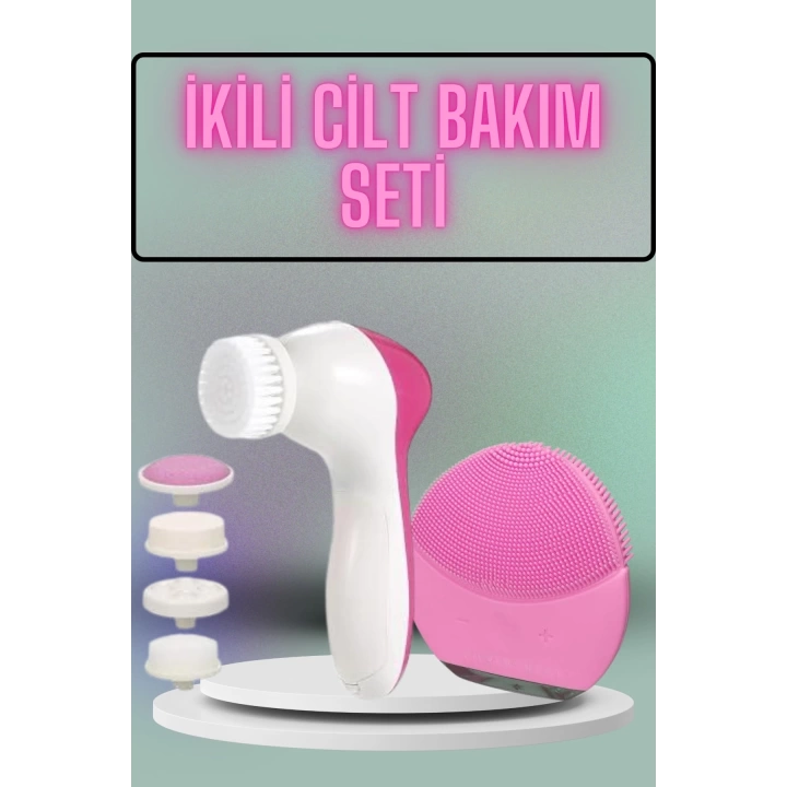 İkili Cilt Bakım Seti 5 Başlıklı Yüz Temizleme ve Masaj Aleti Canlandırıcı ve Onarıcı