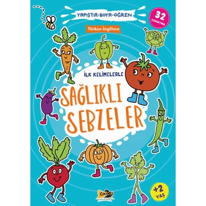 İlk Kelimelerle Sağlıklı Sebzeler Yapıştır-Boya-Öğren