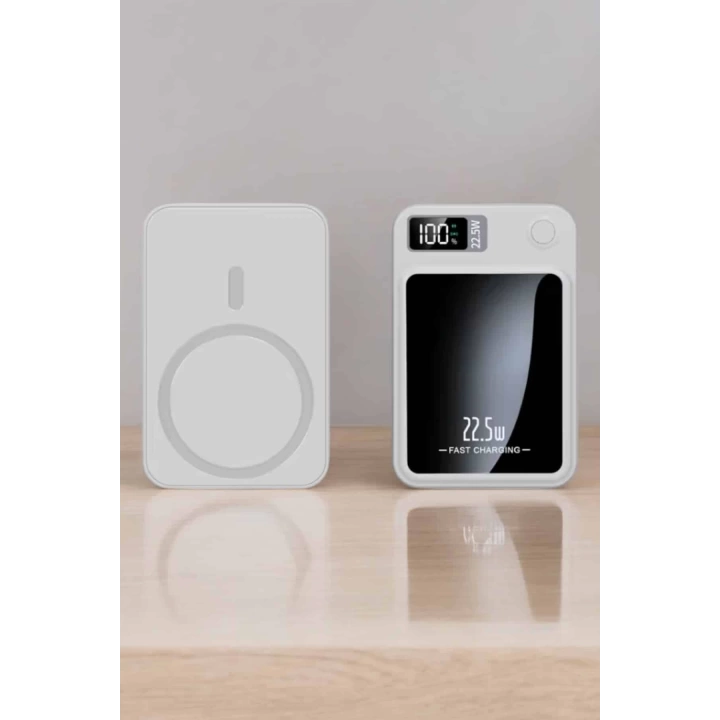 iOS Uyumlu 22.5W Hızlı Şarj Magsafe Powerbank Dijital Göstergeli 10.000 mAh