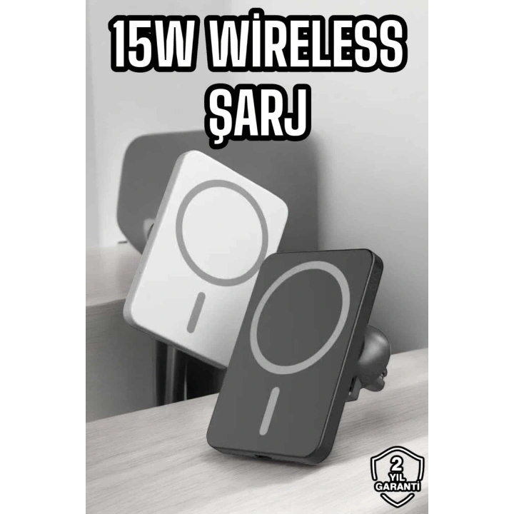 İOS Uyumlu Manyetik Tasarım Magsafe İphone 12/13/14/15 araç şarjı