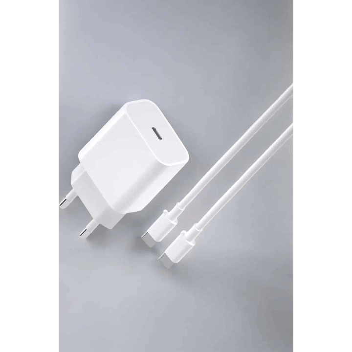 İOS Uyumlu Type-C Girişli Hızlı Şarj 15/15 Pro Max Adaptör ve Kablosu