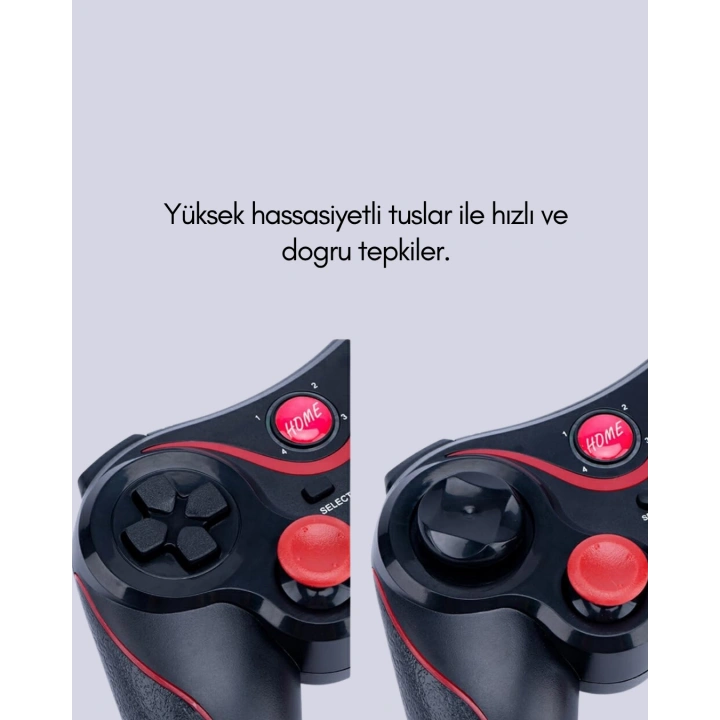 Kablosuz Bluetooth Gamepad PC Android TV Uyumlu Oyun Kumandası