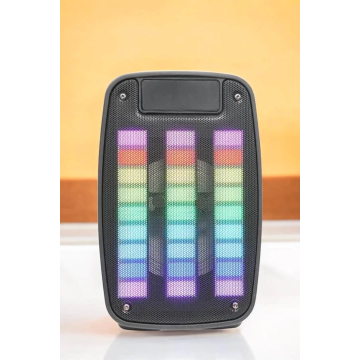 Kablosuz Bluetooth Hoparlör Taşınabilir 6.5 inç LED Işık Kareoke