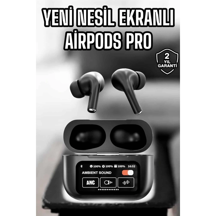 Kablosuz Bluetooth Kulaklık Ekranlı Uzun Şarj Süreli ANC Destekli