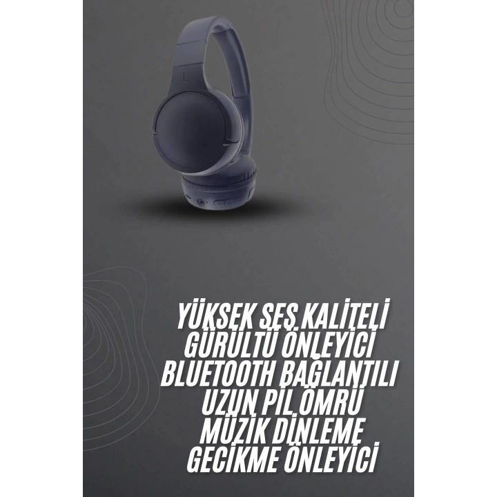 Kablosuz Bluetooth Kulaklık Kulak Üstü Ayarlanabilir Uzun Ömürlü