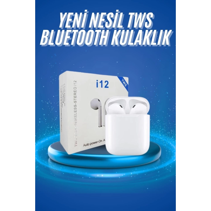 Kablosuz Bluetooth Kulaklık Yeni Nesil Android ve İOS Uyumlu Kulaklık Beyaz